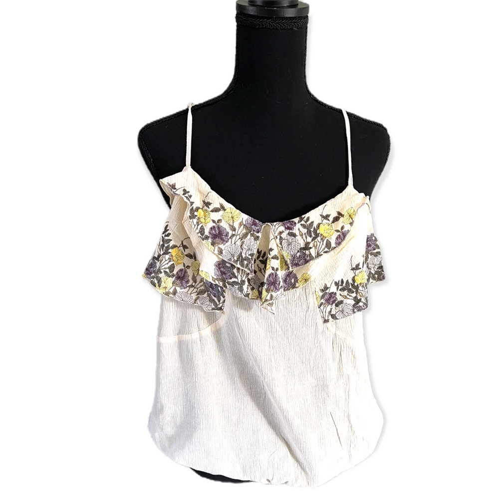 ❤️host pick❤️Free people floral ruffled tank top